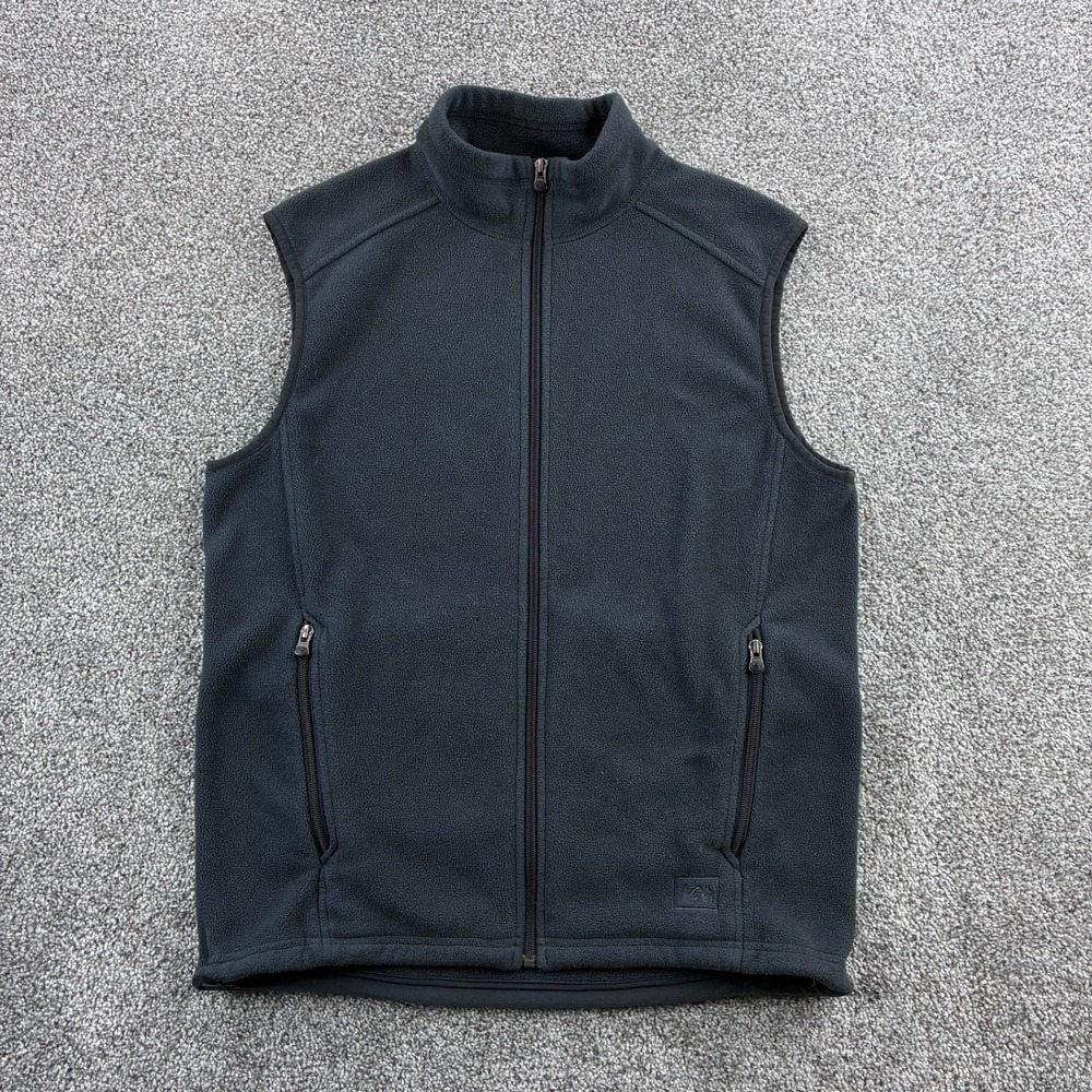 REI Fleece Vest Men Medium Gray Polyester Full Zip Outdoor Hiking Gorpcore